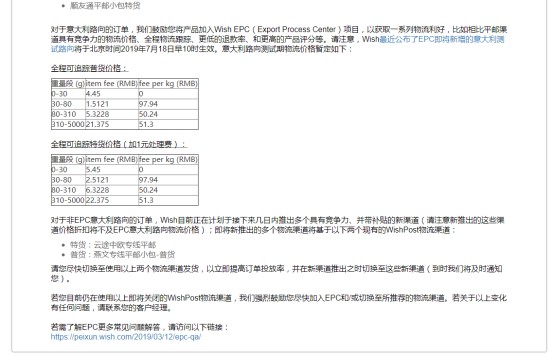部分WishPost物流渠道的葡萄牙及意大利路向将被关闭_跨境电商_电商报